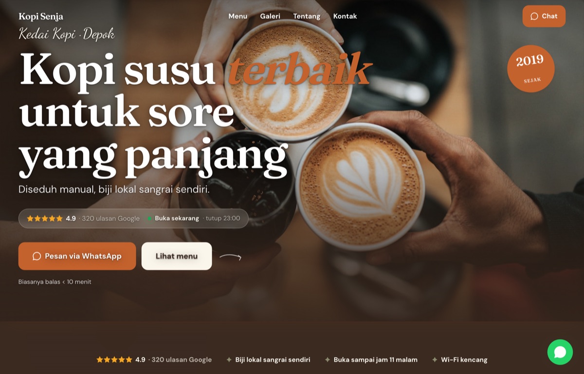 Contoh website yang dibuat dengan Wulona